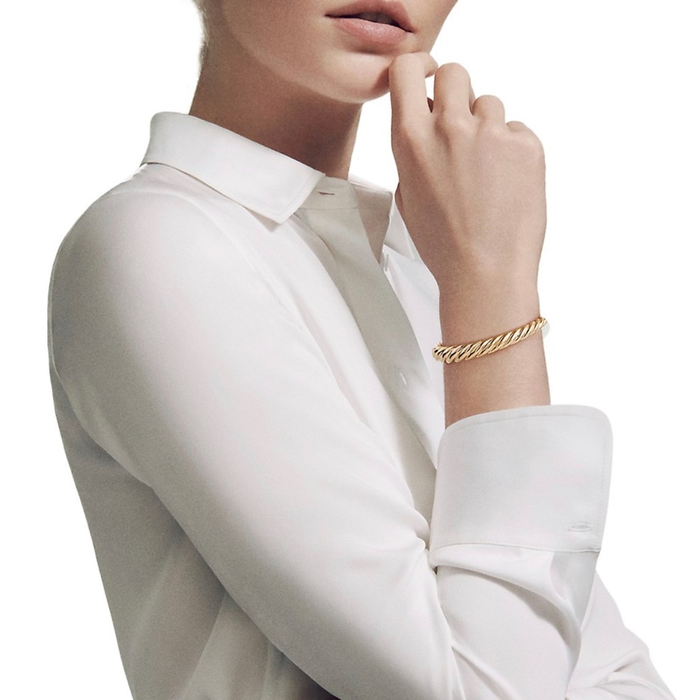 David Yurman Pure Form Cable Bracelet in 18K Yellow Gold/9.5mm